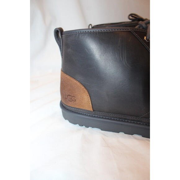 NIB UGG MEN\'S NEUMEL LEATHER ERA SHEARLING LINED CHUKKA BOOTS BLACK 10 main image 6